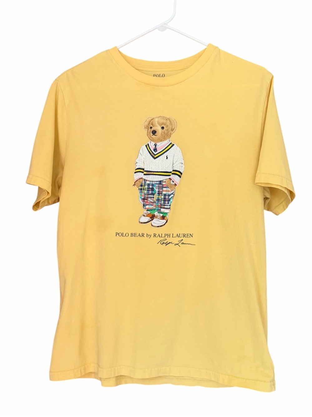Polo Ralph Lauren Polo Bear Graphic T-Shirt Yellow Youth XL 18-20/Adult Small